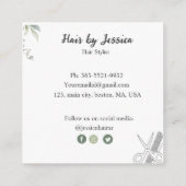 Carte De Visite Carré Coiffeuse, coiffeuse, (Dos)