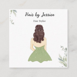 Carte De Visite Carré Coiffeuse, coiffeuse,