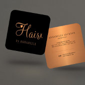 Carte De Visite Carré Coiffeuse coiffeuse or noir moderne
