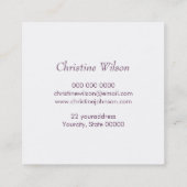 Carte De Visite Carré coiffeuse couleurs pastel motif (Dos)