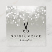 Carte De Visite Carré Coiffeuse Platinum (Devant)
