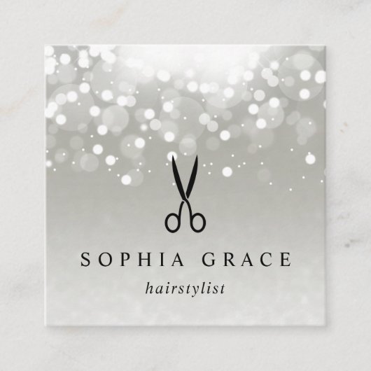 Carte De Visite Carré Coiffeuse Platinum (Devant)