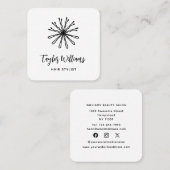 Carte De Visite Carré Coiffeuse Stylo Coiffeuse Coiffeuse Bobby Pins (Devant / Derrière)