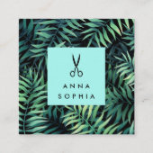 Carte De Visite Carré Coiffure botanique tropicale (Devant)