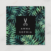 Carte De Visite Carré Coiffure botanique tropicale (Devant)