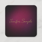Carte De Visite Carré Coin arrondi violet monogramme Élégant Personnalis (Devant)
