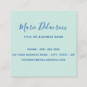 Carte De Visite Carré Colibri à gros bec turquoise (Dos)