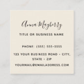 Carte De Visite Carré Colibri beige à gorge rubis (Dos)