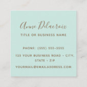 Carte De Visite Carré Colibri Turquoise (Dos)