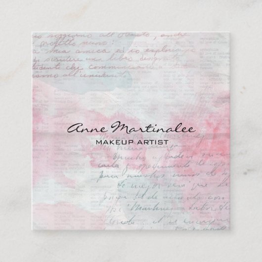 Carte De Visite Carré Collage multimédia Abstrait Pastel (Devant)