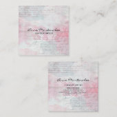 Carte De Visite Carré Collage multimédia Abstrait Pastel (Devant / Derrière)