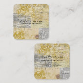 Carte De Visite Carré Collage Vintage Abstrait (Devant / Derrière)