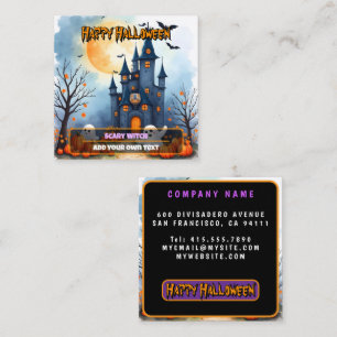 Carte De Visite Carré Collection Chouette et Tendance d'Halloween ÉpoUVa