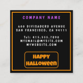 Carte De Visite Carré Collection Citrouille tendance Halloween d'automne (Dos)