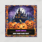 Carte De Visite Carré Collection d'automne Citrouille Halloween moderne (Devant)