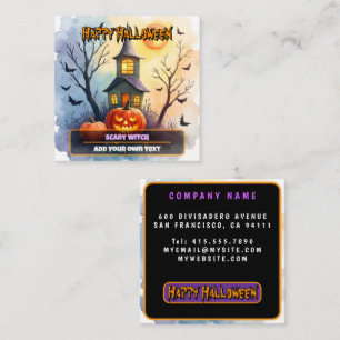 Carte De Visite Carré Collection Halloween Moderne Mignonne Épouvantable
