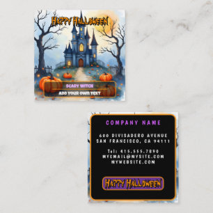 Carte De Visite Carré Collection Halloween Tendance Mignonne Épouvantabl