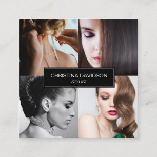 Carte De Visite Carré Collection photo moderne styliste maquillage artis