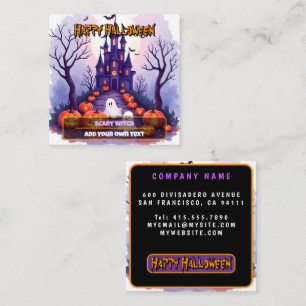 Carte De Visite Carré Collection Populaire Halloween Effrayant Mignon