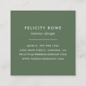 Carte De Visite Carré Collection Terrarium | Impression botanique (Dos)