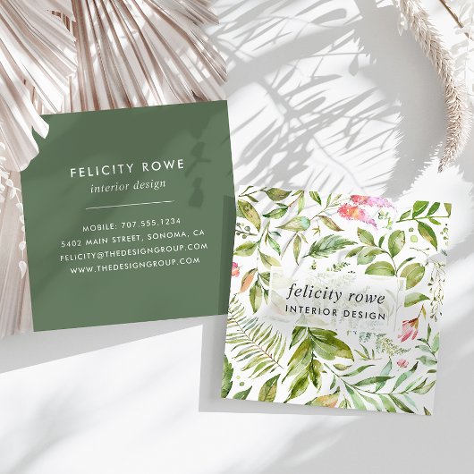Carte De Visite Carré Collection Terrarium | Impression botanique