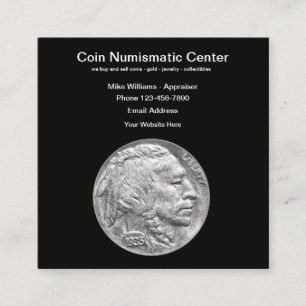 Carte De Visite Carré Collectionneur de pièces numismatiques