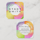 Carte De Visite Carré Coloré (Devant / Derrière)