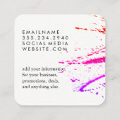 Carte De Visite Carré Coloré (Dos)