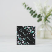 Carte De Visite Carré Coloré Holographique Mosaïque Remise & Merci (Debout devant)