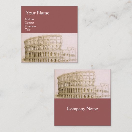 Carte De Visite Carré COLOSSEUM /Architecture antique, Architecte (Devant / Derrière)