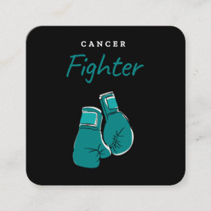 Carte De Visite Carré combattant du cancer, sarcelle