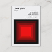 Carte De Visite Carré combiné - Noir à Rouge (Dos)