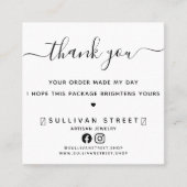 Carte De Visite Carré Commande de Merci Logo Fabriquée Mon Emballage Jou (Devant)