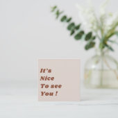 Carte De Visite Carré Commande de script en terre cuite minimale Boho Ab (Debout devant)