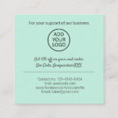 Carte De Visite Carré Commande de script remerciement moderne minima men (Dos)