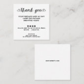 Carte De Visite Carré Commande personnalisée Merci (Devant / Derrière)