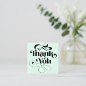 Carte De Visite Carré Commande simple cool retro script merci (Debout devant)