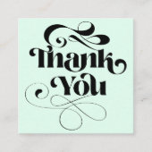 Carte De Visite Carré Commande simple cool retro script merci (Devant)