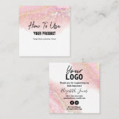 Carte De Visite Carré Comment utiliser Agate Pink and Gold Instruction C (Devant / Derrière)