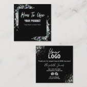 Carte De Visite Carré Comment utiliser la Parties scintillant holographi (Devant / Derrière)