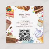 Carte De Visite Carré Commerce de gâteaux sucrés | Boutique de gâteaux c (Devant)