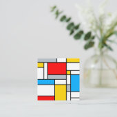 Carte De Visite Carré Composition des couleurs du style Mondrian rétro (Debout devant)