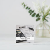 Carte De Visite Carré Comptable professionnelle propre et élégant CPA (Debout devant)