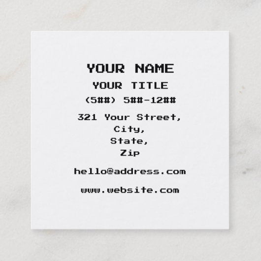 CARTE DE VISITE CARRÉ COMPUTER HAND POINTER / MOUSE CURSOR (Dos)