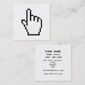 CARTE DE VISITE CARRÉ COMPUTER HAND POINTER / MOUSE CURSOR (Devant / Derrière)
