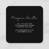 Carte De Visite Carré Concepteur de Boutique Noire moderne (Dos)