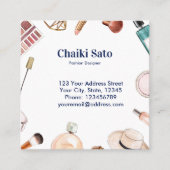 Carte De Visite Carré Concepteur de mode aquarelle (Devant)