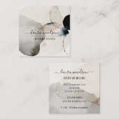 Carte De Visite Carré Concepteur d'intérieur d'aquarelle Abstrait (Devant / Derrière)