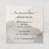 Carte De Visite Carré Concepteur d'intérieur d'aquarelle Abstrait (Dos)