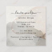 Carte De Visite Carré Concepteur d'intérieur de formes d'aquarelle Abstr (Dos)